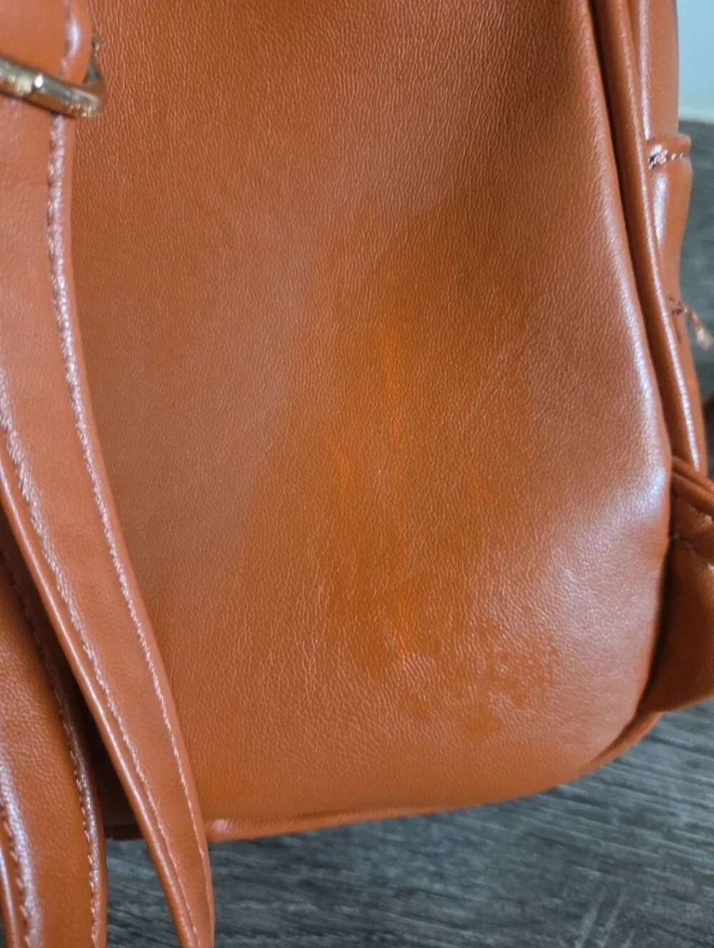 Quilted Mini Crossbody Backpack - Rust Orange